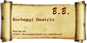 Borhegyi Beatrix névjegykártya